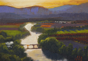 oil painting of The Dordogne River, by John Hulsey